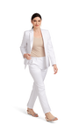 Women's White Stretch Suit Separates Pants, , large image number 3